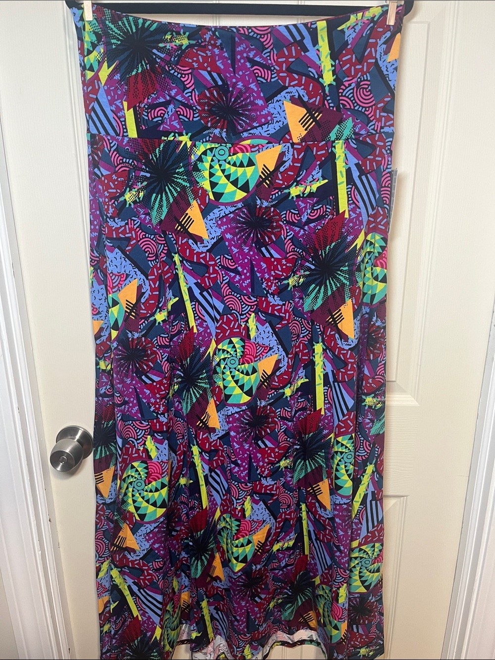 LuLaRoe Purple Multi-Color Geometric Maxi Skirt
